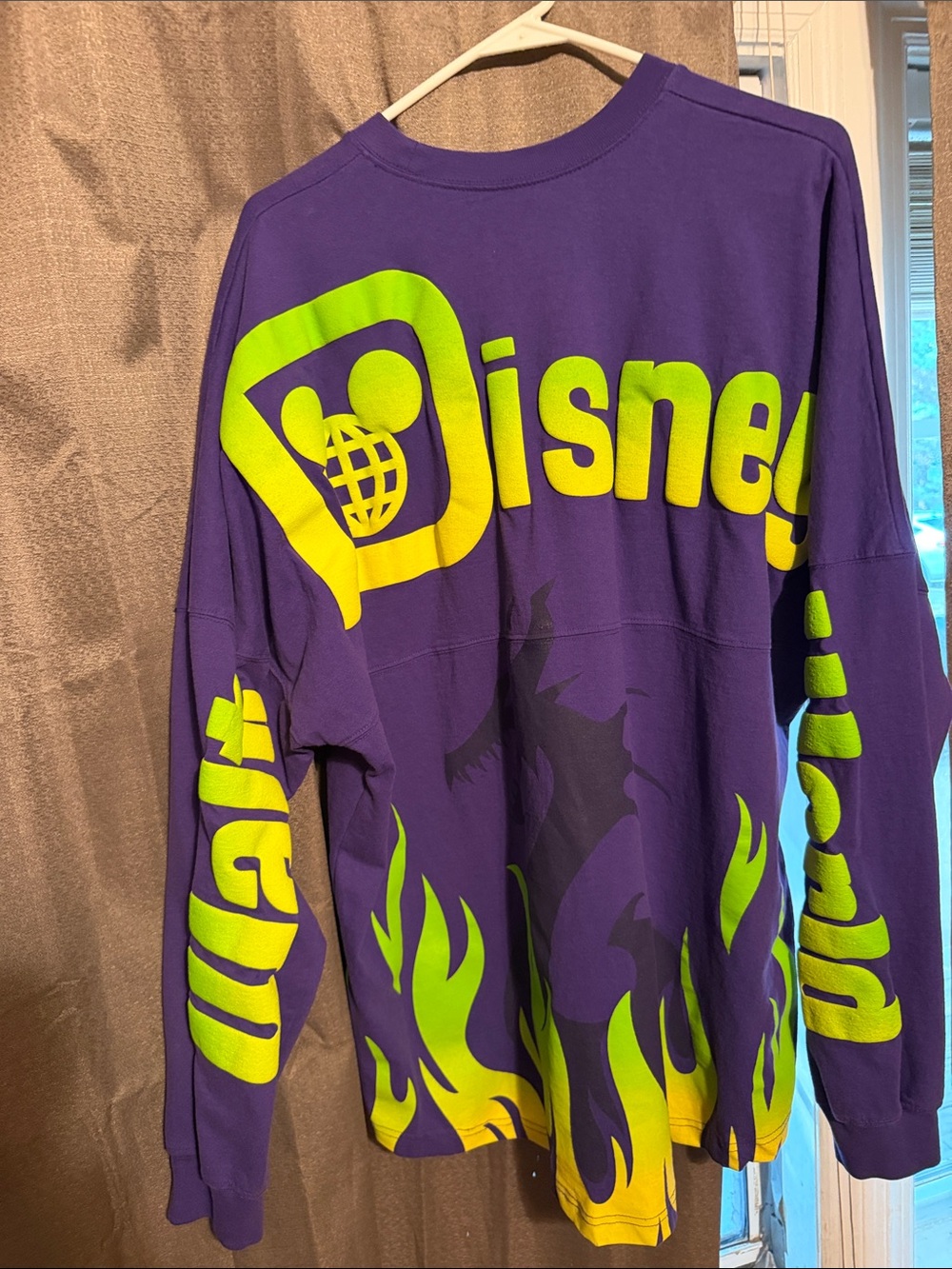 Disney Maleficent spirit jersey size XXL purple with Neon Green Flames
